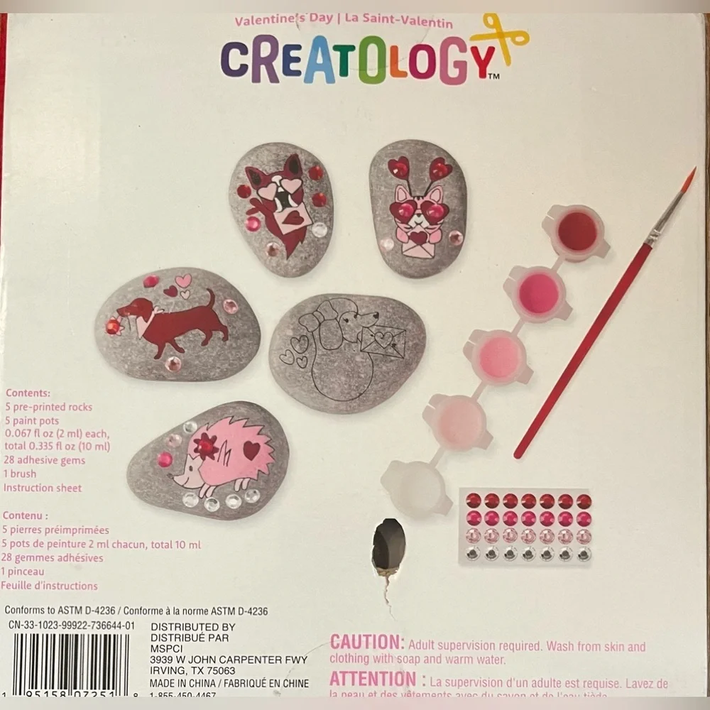 NWT Creatology rock art set Valentine’s Day theme